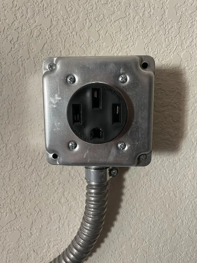 NEMA 14-50 outlet installed for Electrical Panel Upgrade in Alamo
